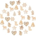thumbnail image 3 of LOLIPPYY 100pcs Christmas Wooden Cutouts Wood Slices Xmas Wood Cutouts Mixed Style, 3 of 5