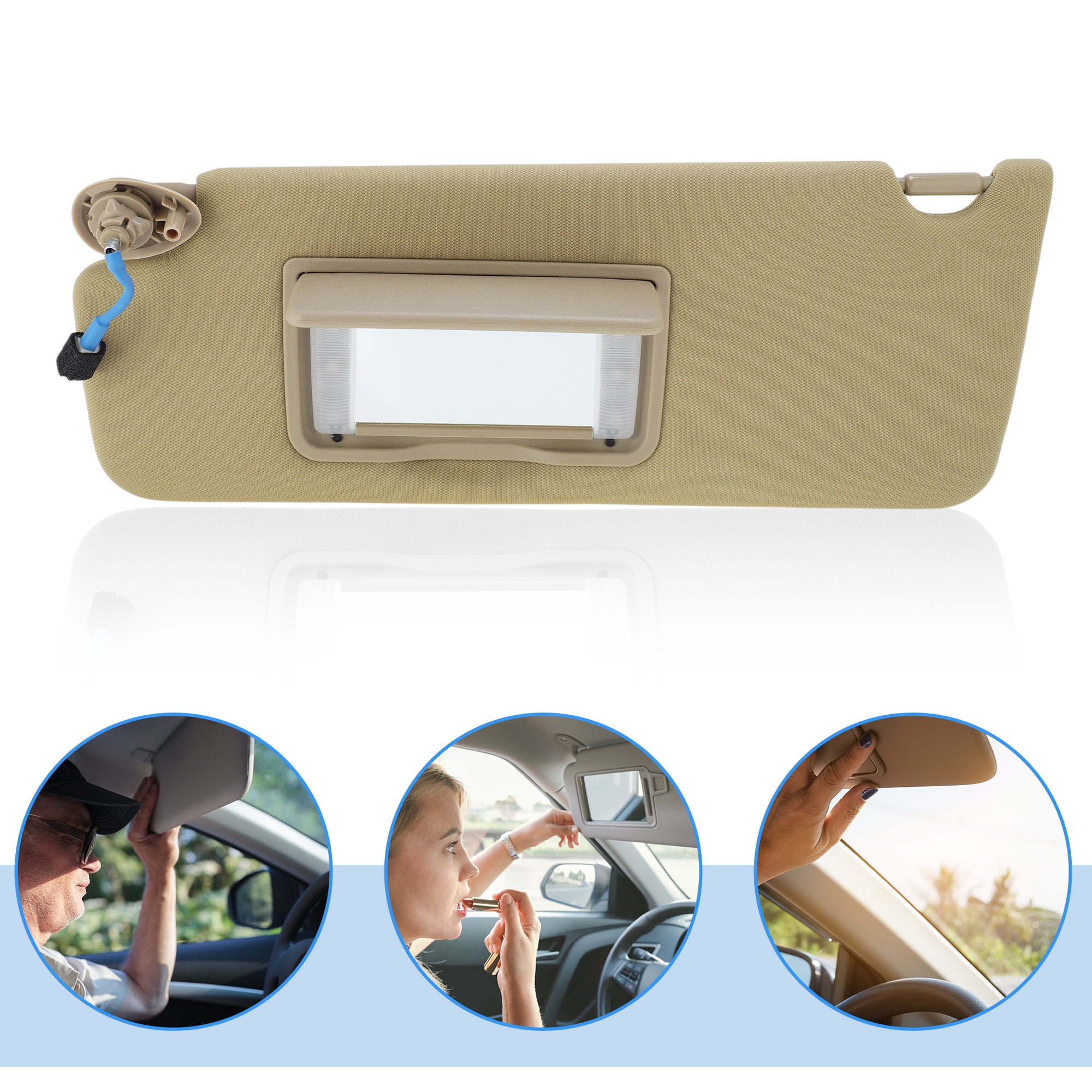 Unique Bargains Left Driver Side Sun Visor for Honda Pilot 2009 to 2015 Beige