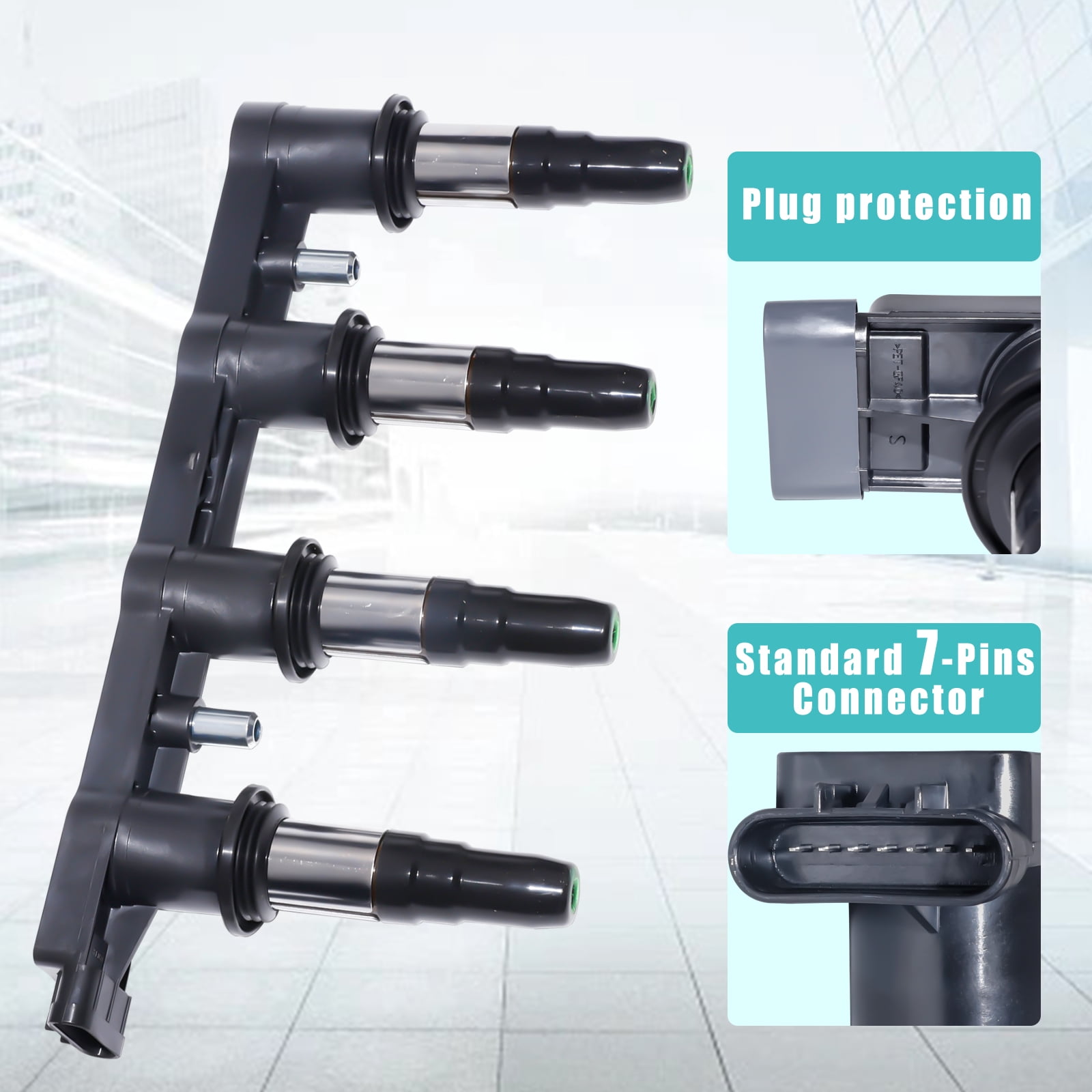 RAWOK Ignition Coil Pack and 4 Iridium Spark Plugs Compatible with 2011-2015 Chevy Cruze 1.8L, 2016 Chevrolet Cruze Limited 1.8L, 2012-2017 Chevy Sonic 1.8L, Replace UF620 9091902247 C1646 4504 7092