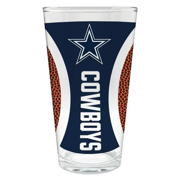 Dallas Cowboys 16 Ounce Team Pint Glass with Gameball Graphics