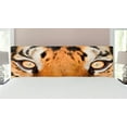 thumbnail image 1 of Safari Headboard, Close-up Tiger Eyes Hunter Look Feline Camouflage Coat Animal with Shady Colors, Upholstered Decorative Metal Bed Headboard with Memory Foam, King Size, Orange Black, by Ambesonne, 1 of 4