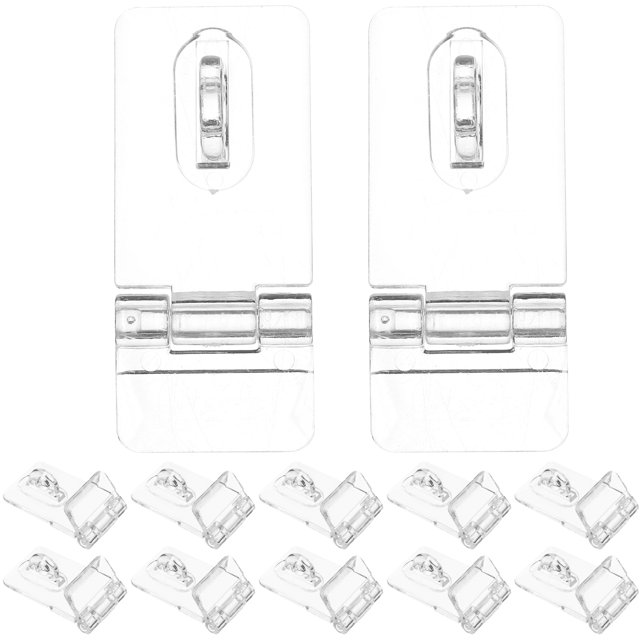 SHISUYAN 12 Sets Transparent Acrylic Hasp Buckle Hasp Lock Flat Mount Acrylic Hinge Lock