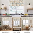 thumbnail image 5 of 2 Pack Vintage Shell Valance for Window Brown Conch Starfish Bubble Ocean Waves Kitchen Valance Rod Pocket Short Curtain Topper Decorative Window Treatment for Living Room Bedroom 42"x12", 5 of 8