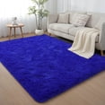 thumbnail image 4 of Janvonne Fluffy Area Rugs for Bedroom,4x6ft Soft Shaggy Bedside Rug, Indoor Floor Carpet for Kids, Dorms, Nursery Rooms, Home Decor Aesthetic,Bright Blue, 4 of 8