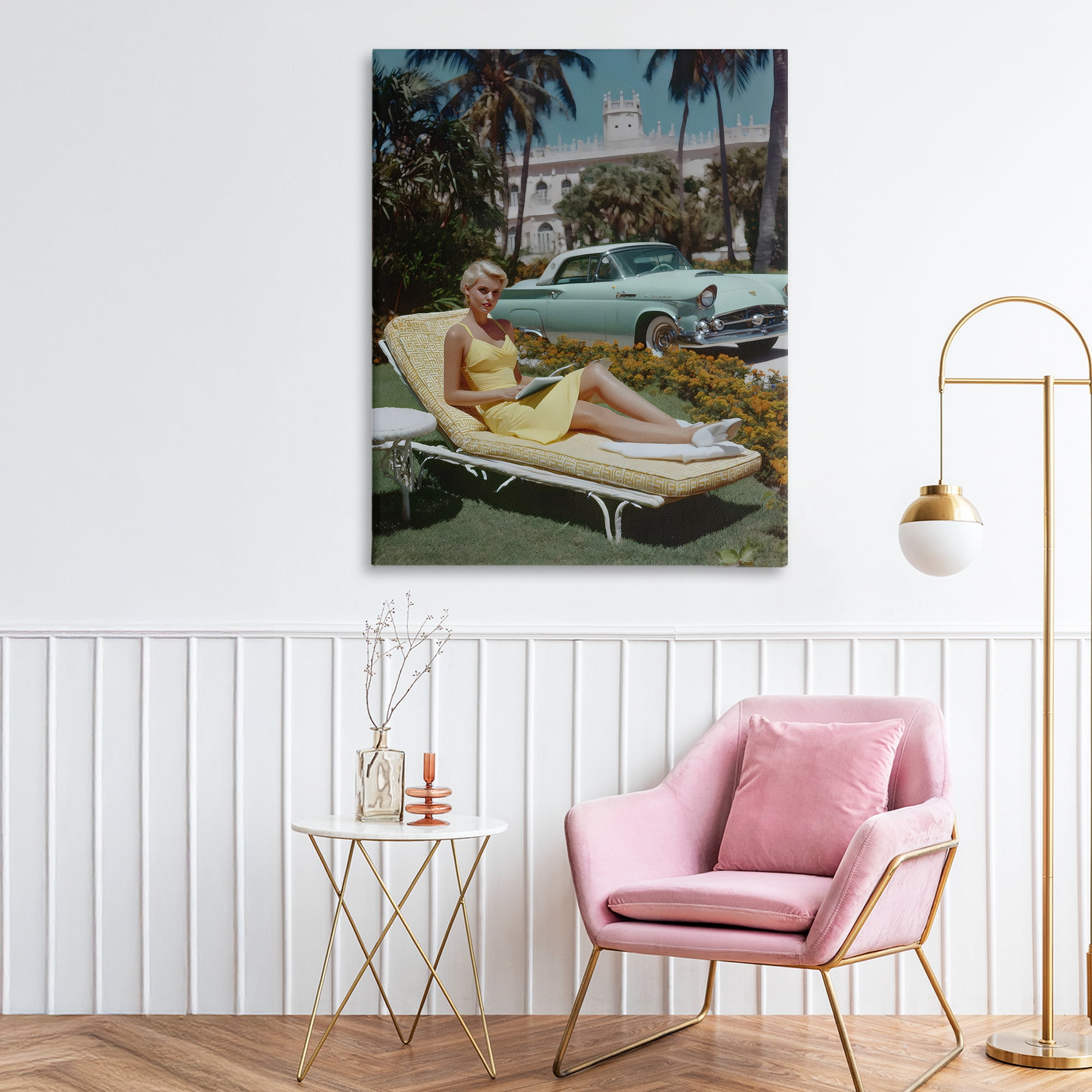 Stupell Industries Vintage Sunbathing Woman Canvas Wall Art, design by Franklyn Gregory