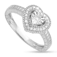 thumbnail image 2 of MyDiamondBox 1/10 Carat Total Weight (cttw) Sterling Silver White Diamond Heart Solitaire Look Wedding Ring - for Women (Size: 6), 2 of 3