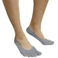 thumbnail image 5 of Couver Unisex Super Low Cut 5 Finger No Show Toe socks, Light Gray, Small, 5 of 8