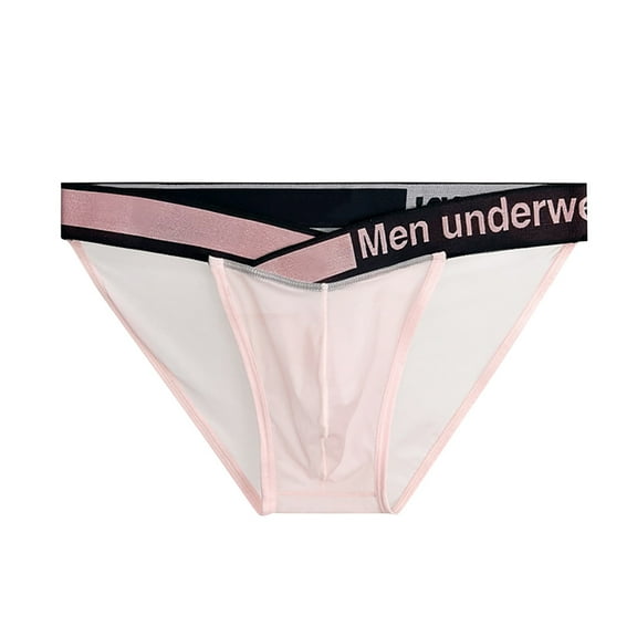 Xijirk Mens Underwear,Transparent Triangle Pants Low Waist Panty Briefs Underwear Breathable Underwear for Lightweight Wear and Comfort,Men's Underwear,Pink,M