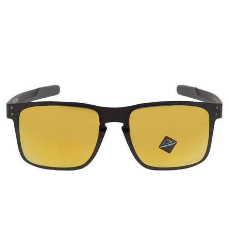 Oakley Men's OO4123 Holbrook Metal Square Sunglasses, Polished Black/Prizm 24K Polarized, 55 mm