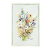 Leutsin Mother's Day Carnation Dried Flower Greeting Card Mother's Day Birthday Card 2PC