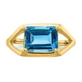 thumbnail image 5 of Primal Gold 14 Karat Yellow Gold 9x7mm Emerald Cut Blue Topaz Ring, 5 of 7