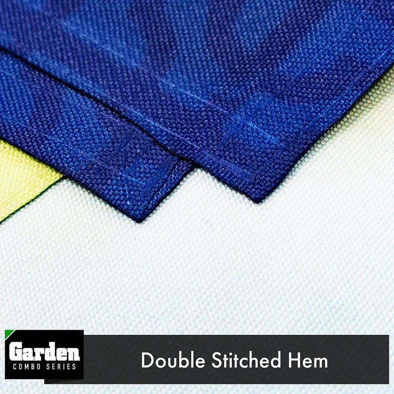 G128 Combo Pack: Garden Flag Stand Black 36x16IN & Garden Flag Welcome Sleeping Kitten 12x18IN