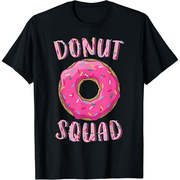 Donut Squad Matching Donut Party Pink Doughnut Sprinkles T-ShirtMen's and women's pure cotton short-sleeved shirts