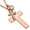 rose, variant on 925 Sterling Silver Double Cross CZ Cross Necklace Pendant