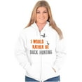 thumbnail image 4 of I Would Rather Be Duck Hunting Hunter Unisex Fleece Graphic Zip Up Hoodie Brisco Brands 2X, 4 of 5