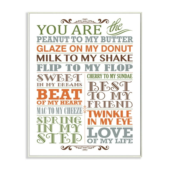 The Kids Room by Stupell You Are Peanut To My Butter Typography Art Wall Plaqueby Irina Urteaga