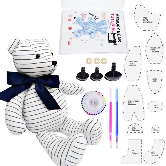 Patrones de costura Memory Bear, tamaño grande, 17 pulgadas, con kit