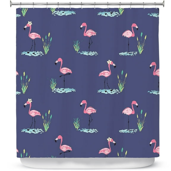 Shower Curtains 70" x 84" from DiaNoche Designs by Metka Hiti - Flamingo II