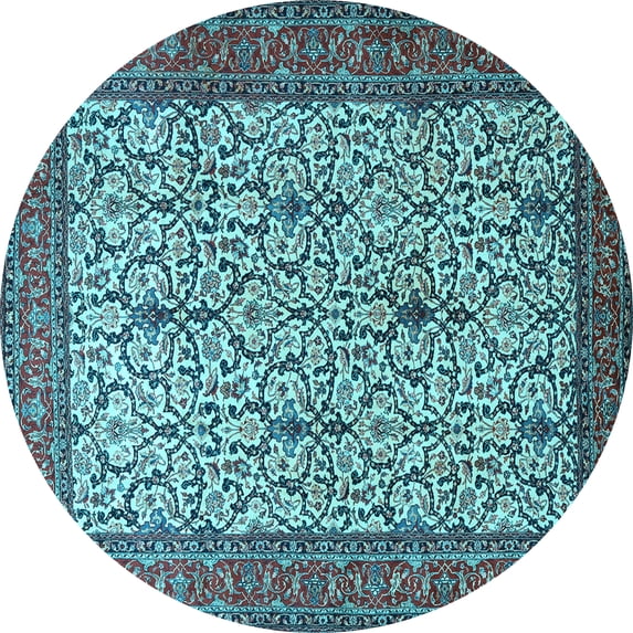 Ahgly Company Indoor Round Persian Light Blue Traditional Area Rugs, 3' Round