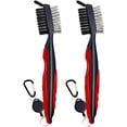 thumbnail image 1 of Seleccione 2 paquetes de cepillos para palos de golf: herramienta de golf imprescindible para limpiar palos sucios, limpiador de ranuras con cremallera retráctil, 1 of 5