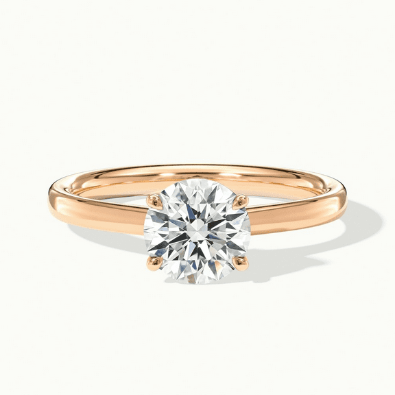 Ada 1 Carat Round Solitaire Lab Grown Engagement Ring in 10k Rose Gold