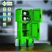 Minecraft Creeper Mini Fridge 2 Door, 8L, Green, 25.2 H 9.5 W 9.1 D