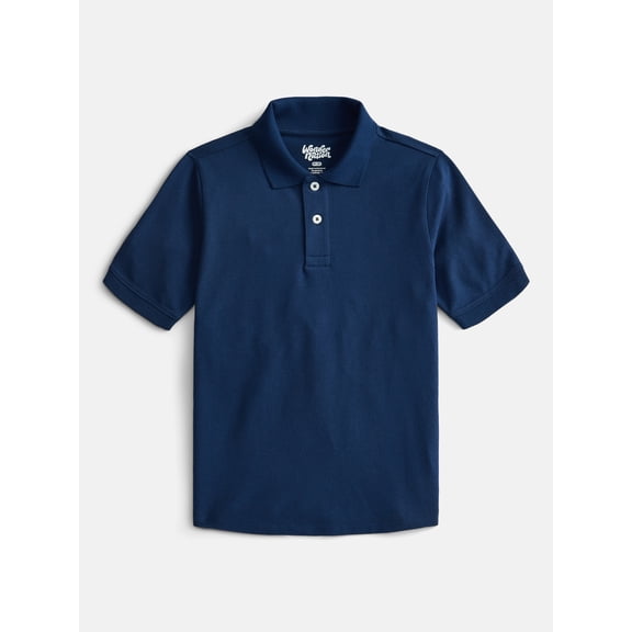 Wonder Nation Boys School Uniform Pique Polo Shirt with Short Sleeves, Size 4-18