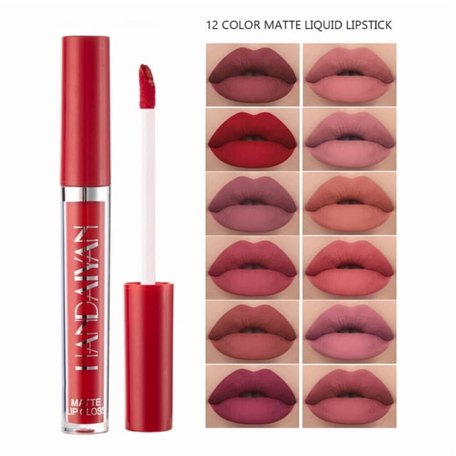 12 Color Matte Mouth Red Lip Glaze Handaiyan Long-lasting No
