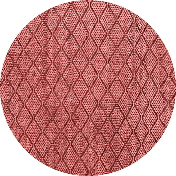 Ahgly Company Machine Washable Indoor Round Abstract Red Modern Area Rugs, 6' Round