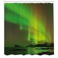 thumbnail image 3 of Ambesonne Aurora Borealis Shower Curtain, Tranquil View, 69"Wx84"L, Lime and Reseda Green, 3 of 5