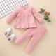 thumbnail image 2 of Vestido Para Niñas, Ropa Para Niñas Pequeñas, Volantes Para Niños Pequeños, Manga Larga, Tops De Punto Liso, Conjunto De Pantalones, Trajes Rosa Odeerbi  LM103-3965, 2 of 9