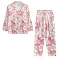 thumbnail image 6 of SEANATIVE Cherry Blossom Button Up Pajamas Size 3XL Pink Long Sleeve Lounge Sets for Women 2 Piece Pajama House Wear with Pockets Ladies Pj Loungewear Tops and Pants, 6 of 7