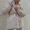 thumbnail image 5 of Women's Winter New Thickened And Thin Waist Cotton Padded Jacket Solid Color Belt Cotton Jacket, 5 of 6
