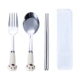 thumbnail image 1 of CatPaw Themed Tableware Set For Adults Including Spoons Forks And Chopsticks With Cute Print Design Complete Dining Utensils Kit, 1 of 4