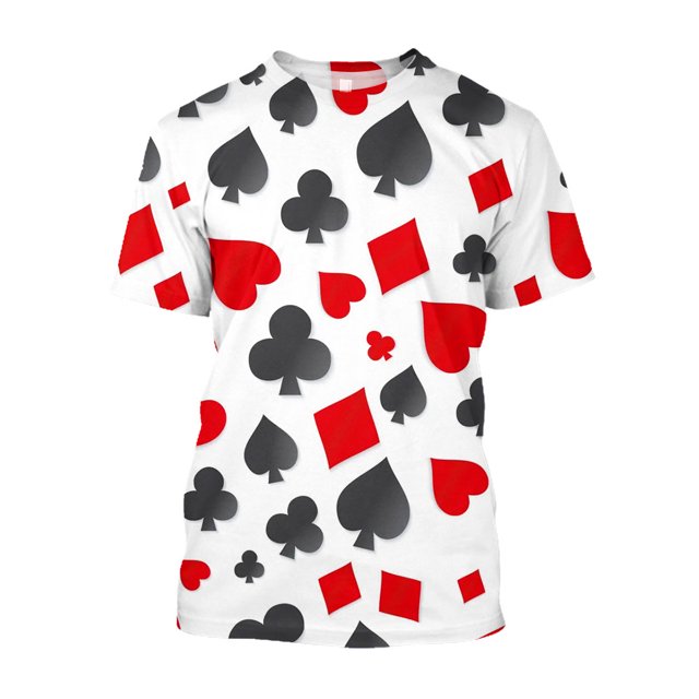Summer Fashion Playing Card Suits graphic t shirts For Men New Casual Fun Personality Hip Hop Street Style Printed Short Sleeve
