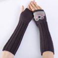 thumbnail image 4 of Femmes Bras Couvre Élastique Protection Pouce Trou Bras Chauffe Hiver Bras Manches, 4 of 10