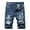 Patterned7, variant on SWSMCLT Men's Jean Shorts Denim Cotton Blend Short Pocket Regular Fit Distressed Ripped Summer Knee Length Broken Hole Straight Leg Fashion Patterned7 32