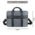 thumbnail image 7 of Universal 12 inch Chromebook Briefcase Bag Water Resistant Shoulder Messenger Bag with Dual Compartments, Leather Handles, Luggage Strap, Front Pocket, 7 of 7
