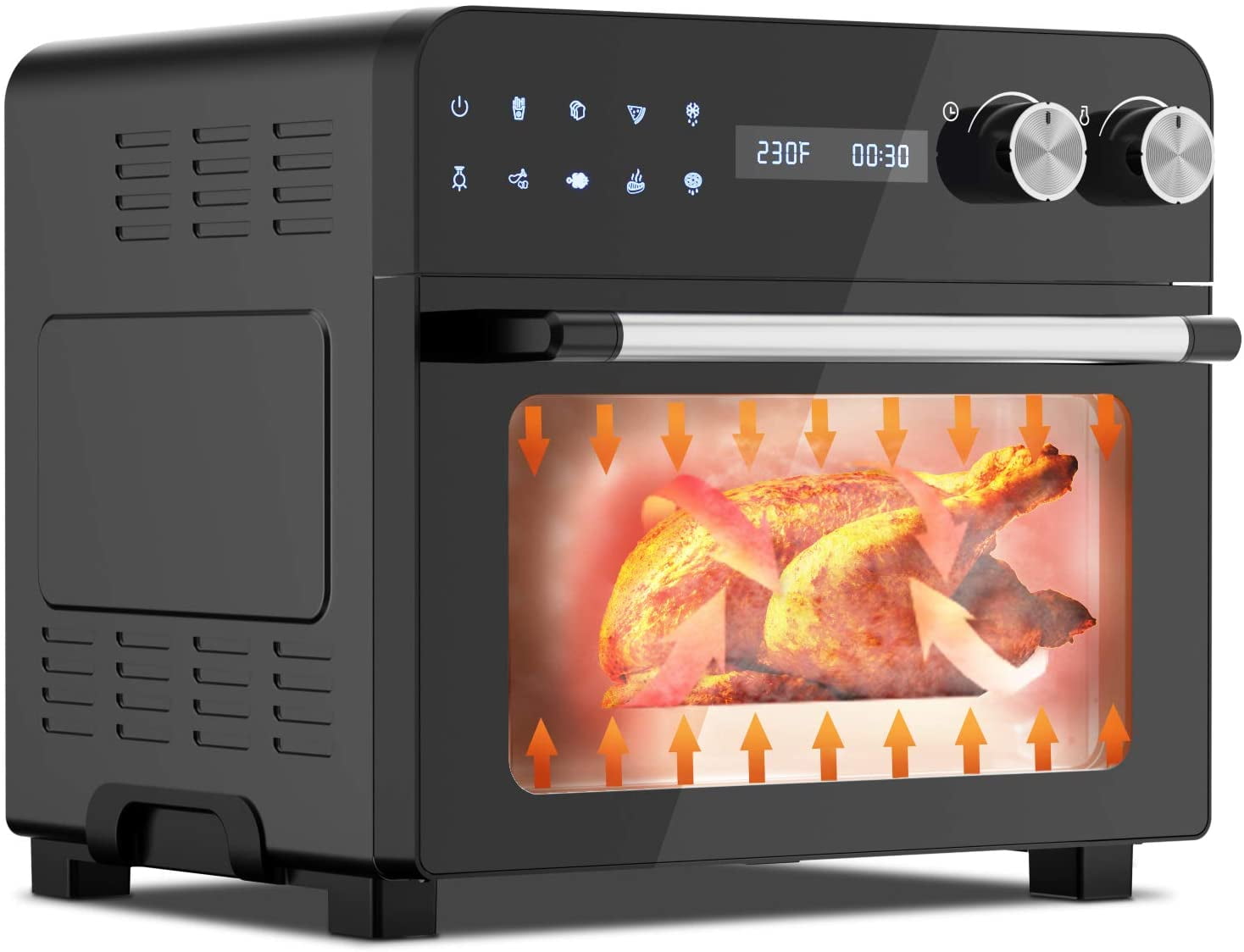 MOOSOO 24.3 Qt Large Air Fryer Toaster Oven LED Touchscreen Air Fryer