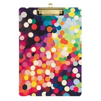 FORMRS Acrylic Clipboard with Low Profile Clip Standard A4 Letter Size, 12.5" x 9", Green Colorful Circles