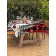 thumbnail image 2 of Outdoor Tablecloth with Umbrella Hole and Zipper, Red Plaid Christmas Snowman Rectangle Table Cloth 60x120 Inch Waterproof Tablecloth, Xmas Truck Tree Snowflake Picnic Table Cover for Patio Camping, 2 of 7