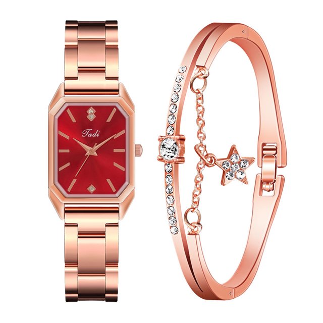 Reloj de pulsera de cuarzo analógico de acero inoxidable dorado cristalino para mujer a la moda Wmkox8yii gfajkfgbkjabf2107