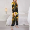 thumbnail image 3 of Sikiie Elegant Gold Leaf Peacock Women's Long-Sleeve Shirt and Full-Length Bottom Pajama Set (s-xxl)-XX-Large, 3 of 7
