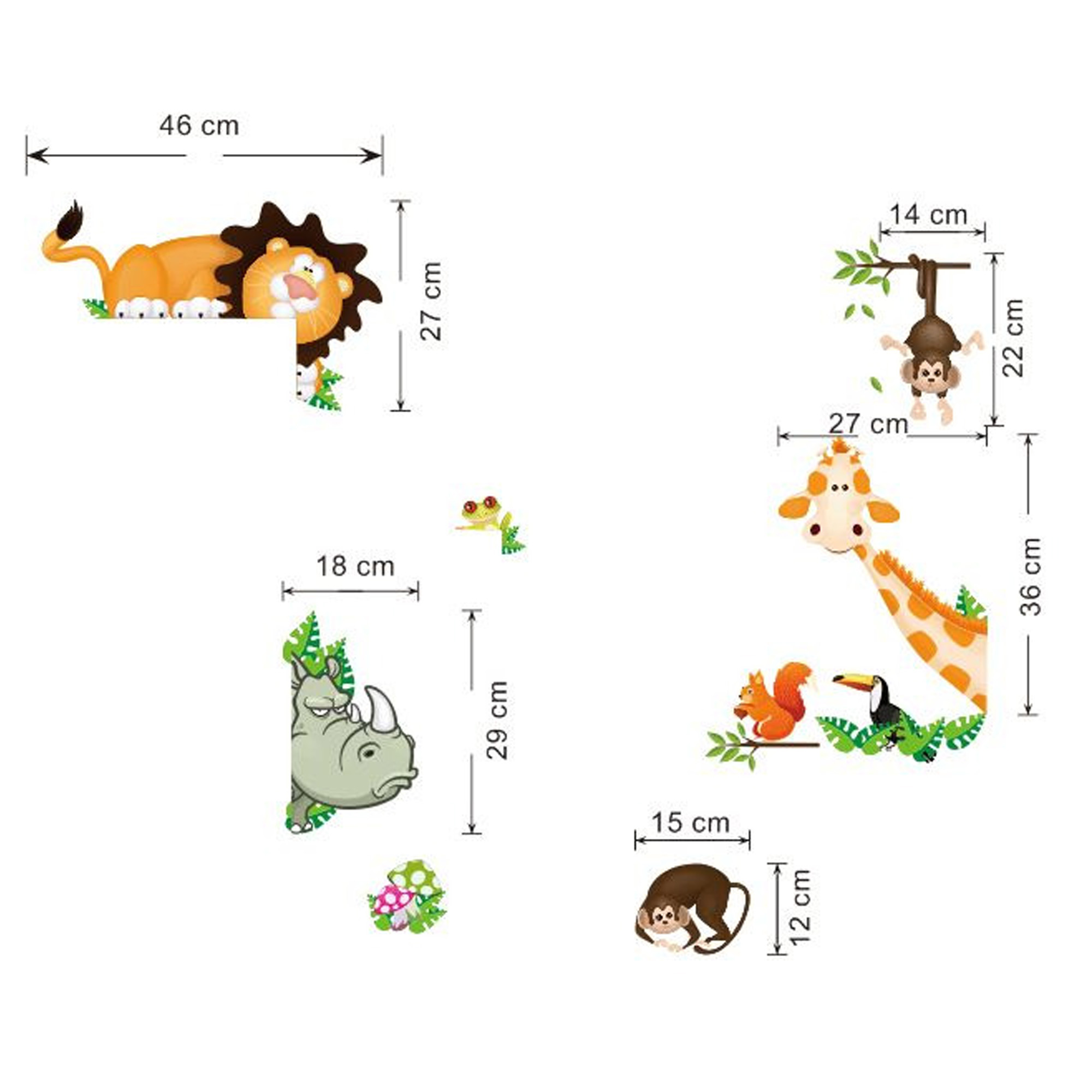 Sspalu Cartoon Jungle Animal Vinyl Wall Plastered Child Nursery Bedroom Decor Walmart Com Walmart Com