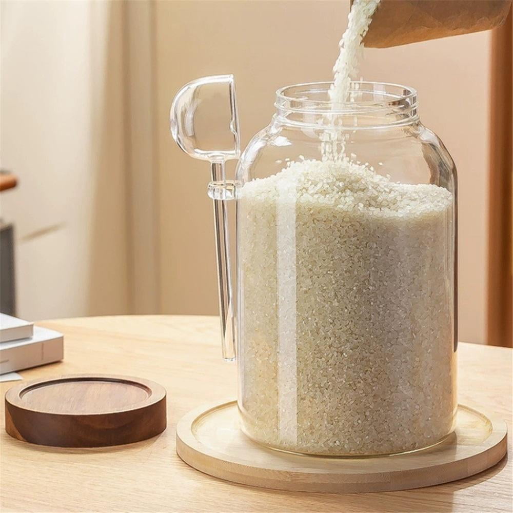Glass Jar with Lid , Borosilicate Large Glass Flour Sugar Storage Containers for Tea,Cereal, Egg and More,Leak-proof Screw Lid (1 Spoons)1250ml