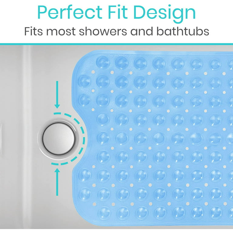 Vive Bathtub Mat for Bath & Shower Floors - Anti Non Slip Suction Rubber  Skid Pad for Tub, Bathroom, Elderly, Kids - Eco-Friendly, Resistant Strong