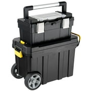 Costway 2-in-1 Rolling Tool Box Set Mobile Tool Chest Storage Organizer Portable Black