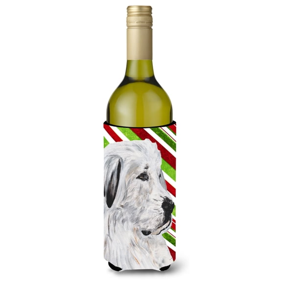 Great Pyrenees Candy Cane Christmas Wine Bottle Hugger