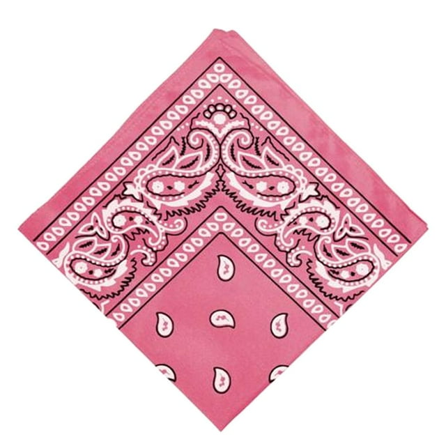 Double Sided Paisley Print Bandana Scarf Head Wrap Hand " Pink