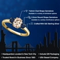 thumbnail image 2 of Gem Stone King 18K Yellow Gold Plated Silver Peach Morganite and Blue Sapphire Engagement Ring for Women | 1.09 Cttw | Oval 7X5MM | Gemstone October Birthstone | Size 7, 2 of 6